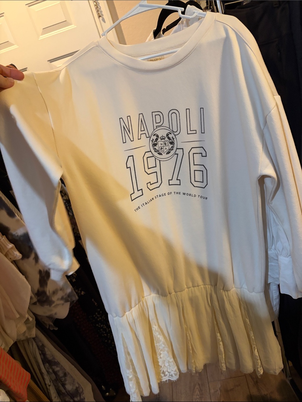 Pilcro Cream Napoli 1976 Graphic Tunic